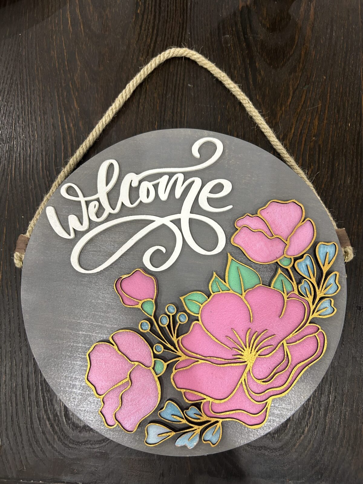 Wooden Door Hanger | Custom Front Door Decor | Front Door Sign | Newlyweds | Engagement gift - Image 3