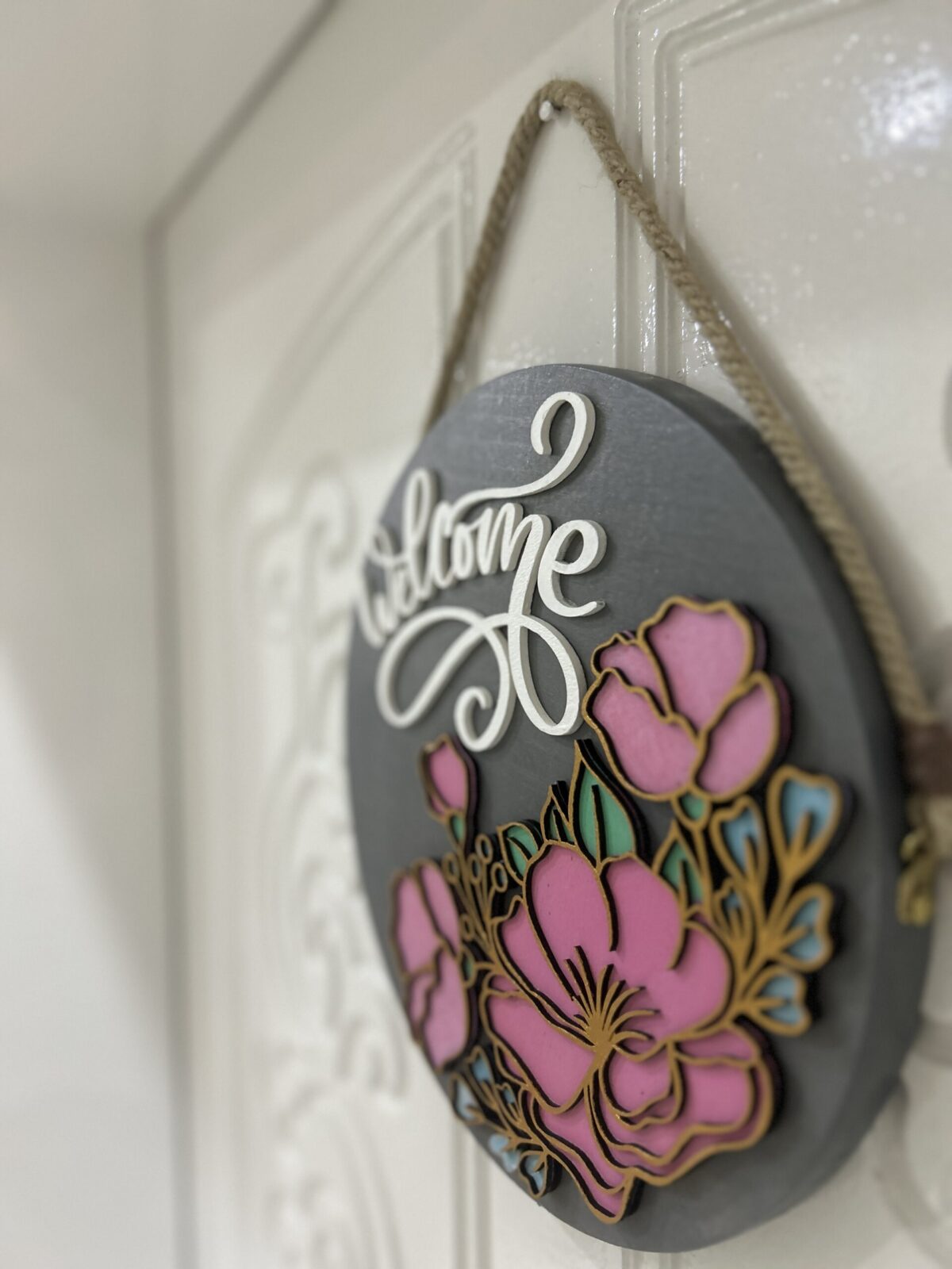 Wooden Door Hanger | Custom Front Door Decor | Front Door Sign | Newlyweds | Engagement gift - Image 5
