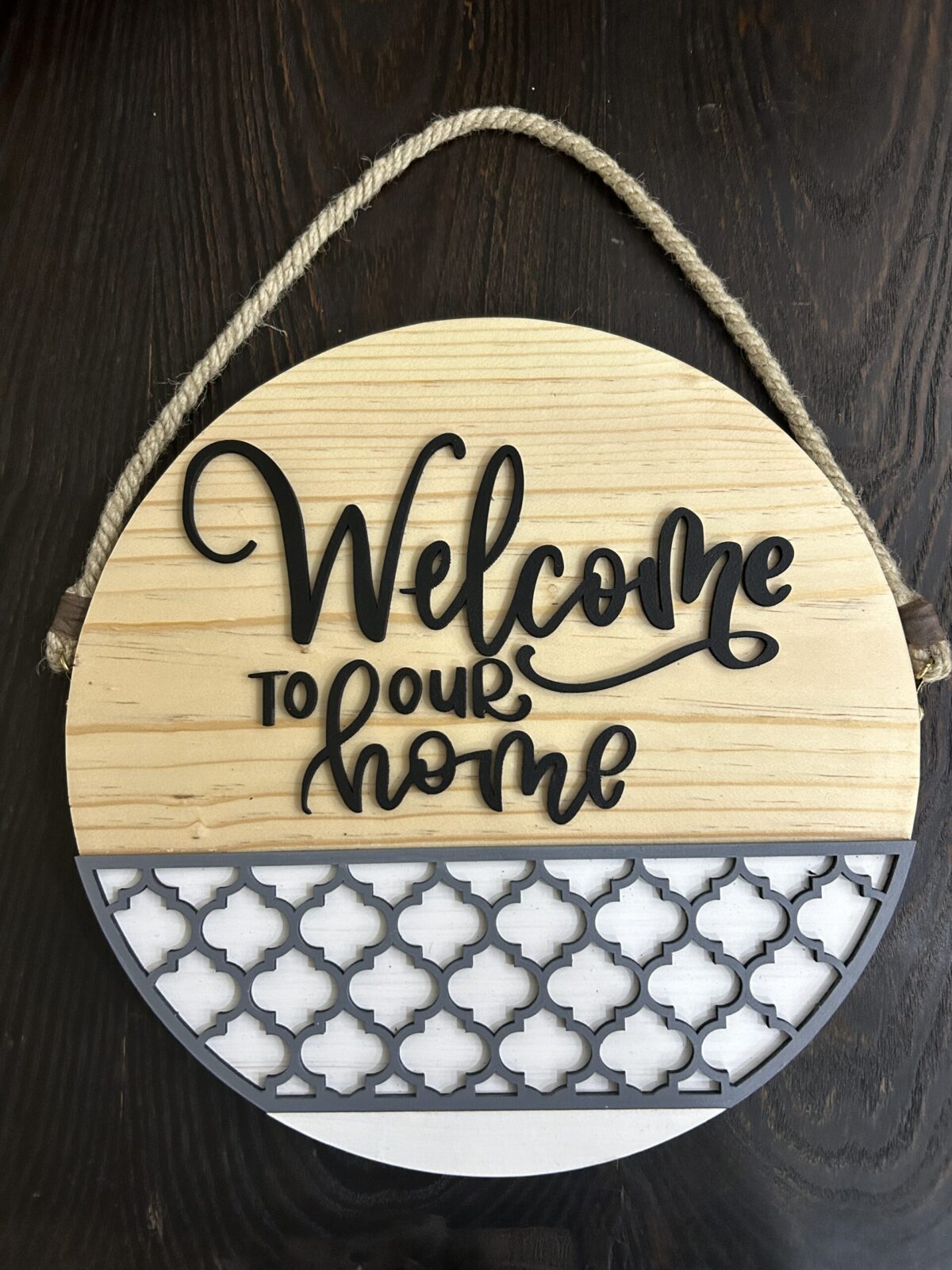 Welcome to Our Home - Wooden Door Hanger | Custom Front Door Decor | Front Door Sign | Newlyweds | Engagement gift - Image 5