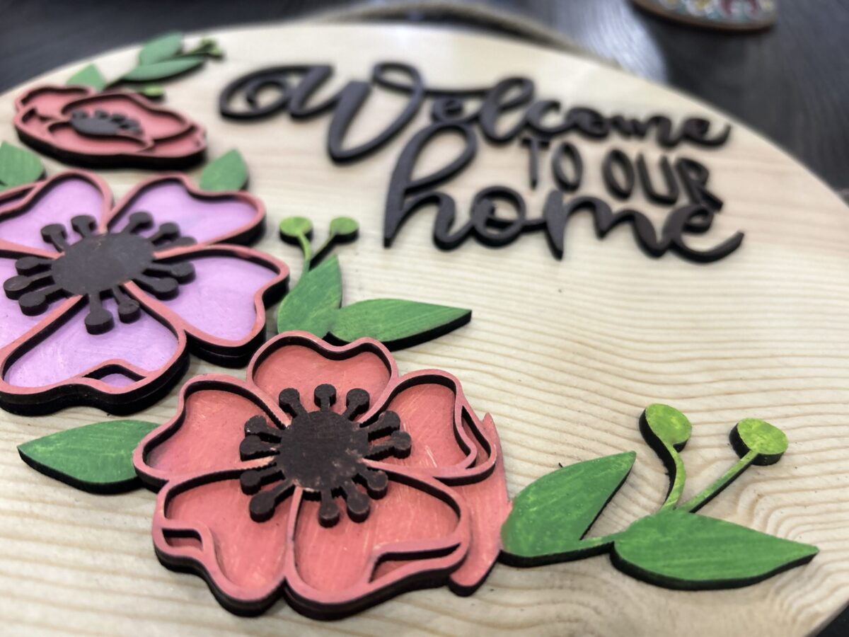 Welcome to Our Home - Wooden Door Hanger | Custom Front Door Decor | Front Door Sign | Newlyweds | Engagement gift - Image 6