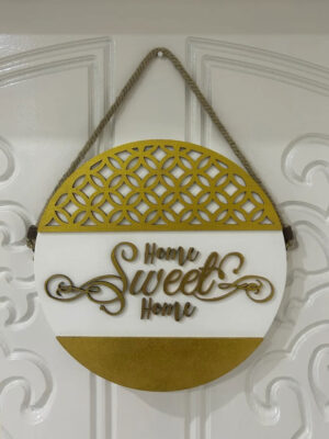 Home Sweet Home - Wooden Door Hanger | Custom Front Door Decor | Front Door Sign | Newlyweds | Engagement gift